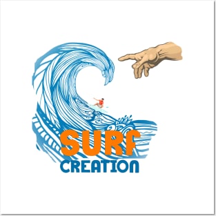 Surf Creation Michelangelo Big Blue Wave Posters and Art